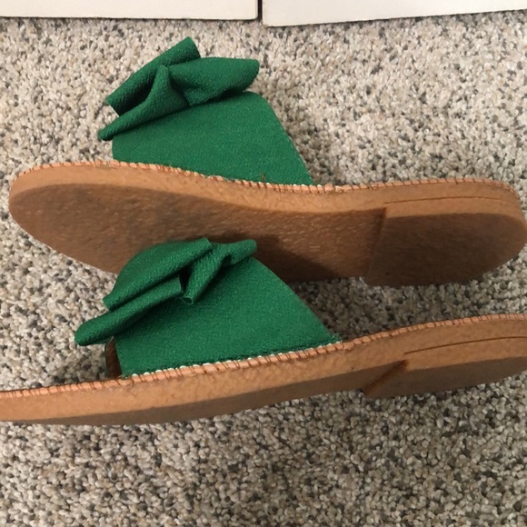 Cute green bow slides 9 slide sandals new - Picture 9 of 11